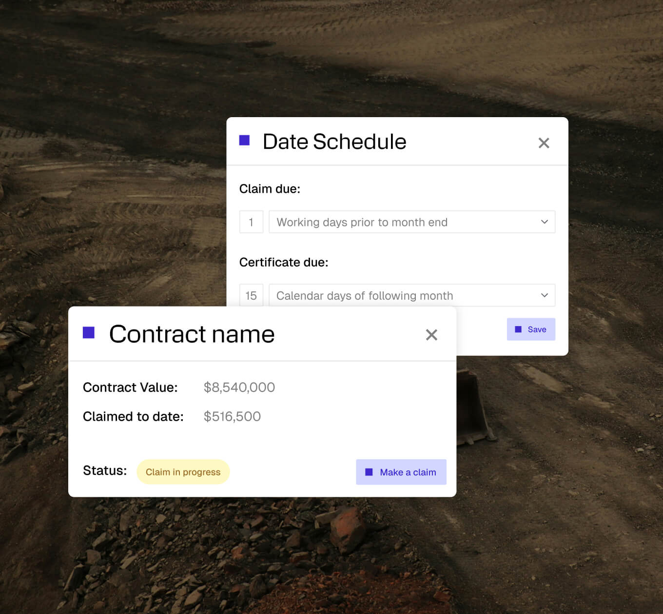 Project controls UI snippits