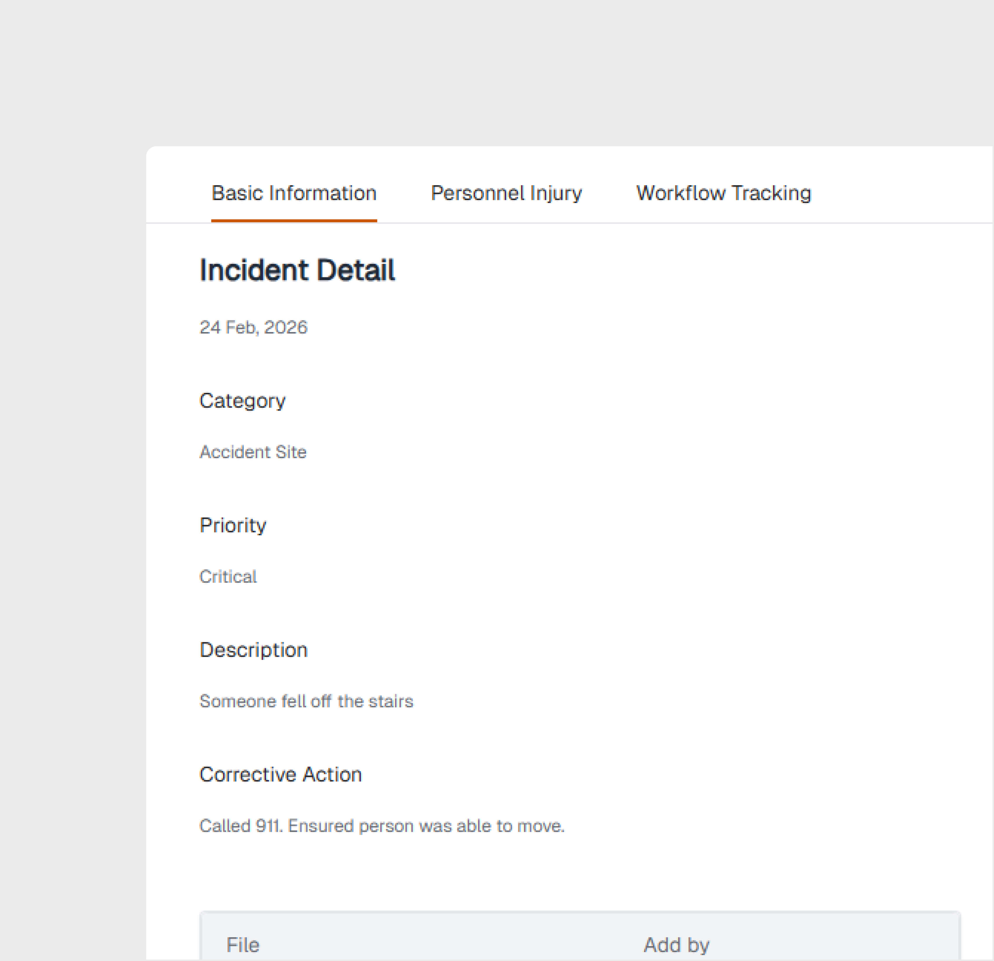 Цифровая регистрация инцидентов