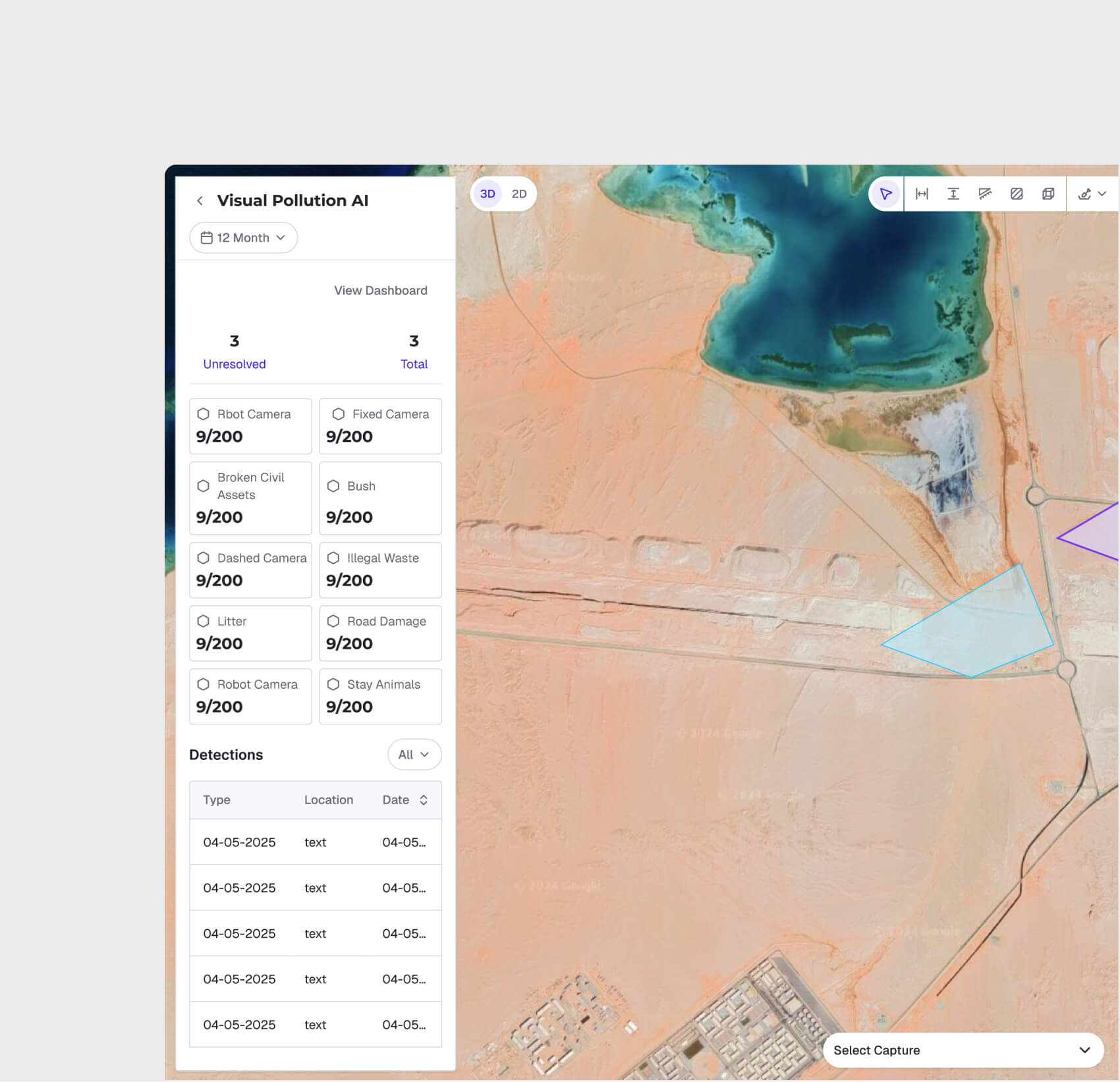 Карта нарушений с геопривязкой